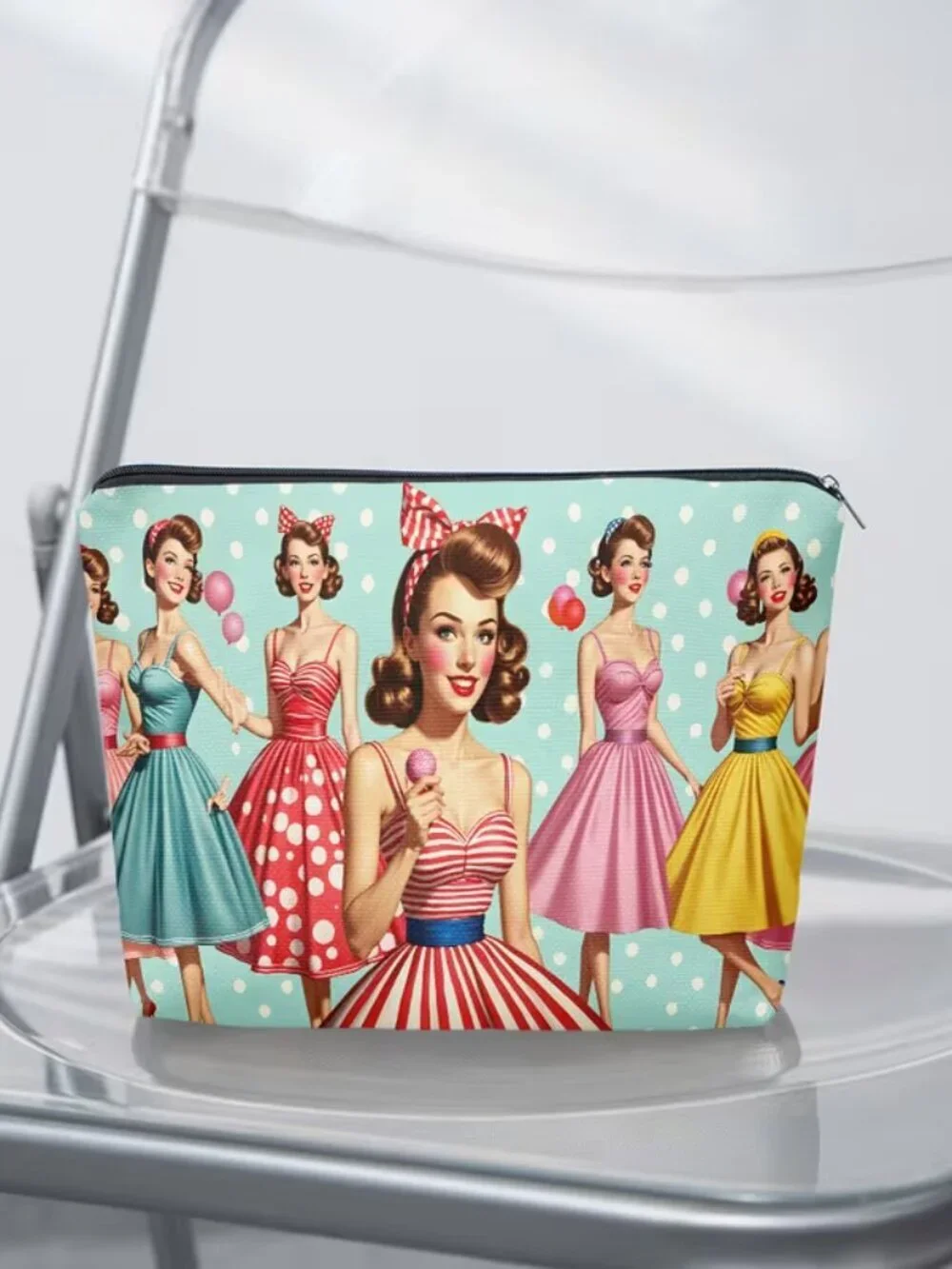 Cosmetic Pouch in Retro Dress Design
